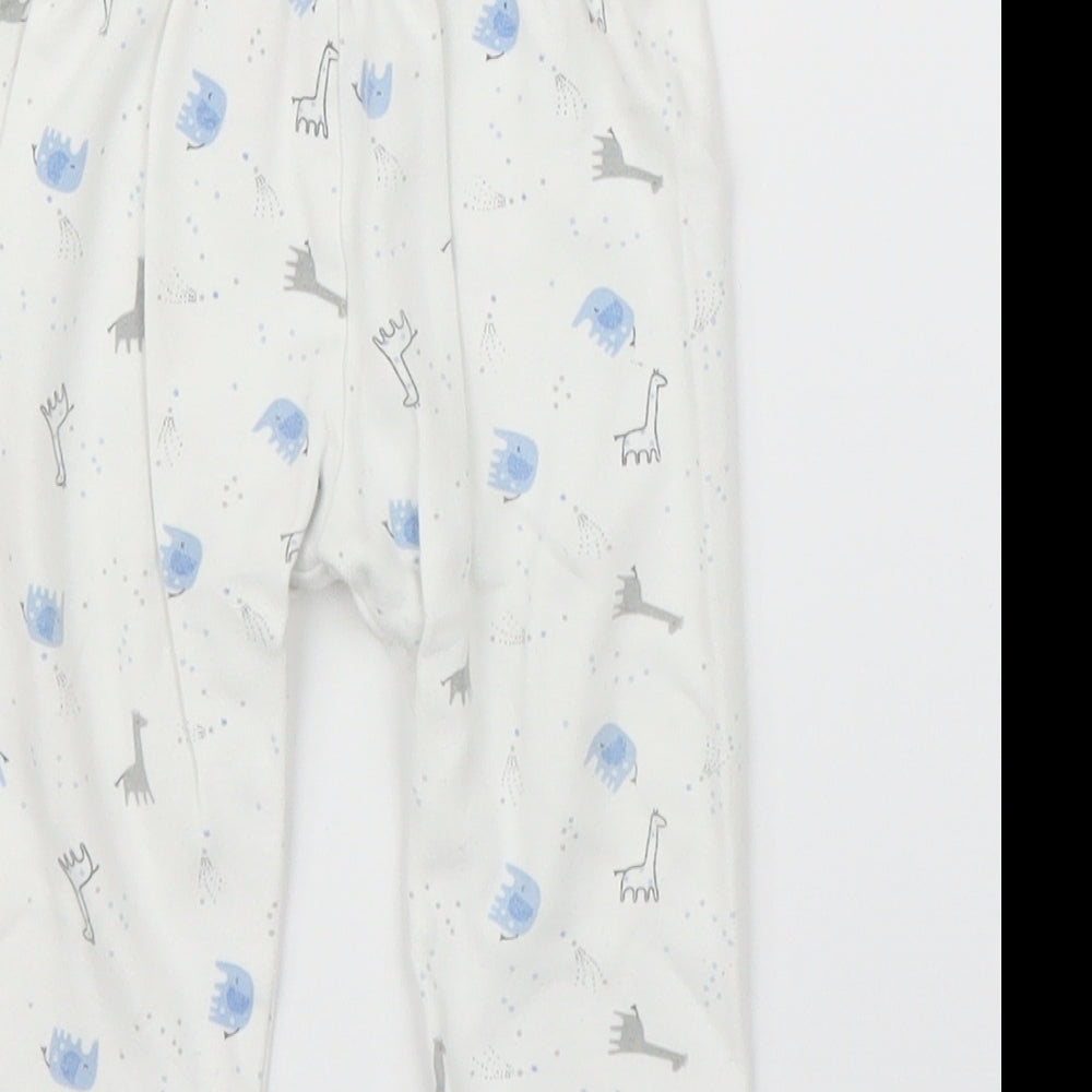 Mothercare Baby White   Sweatpants Leggings Size 6-9 Months