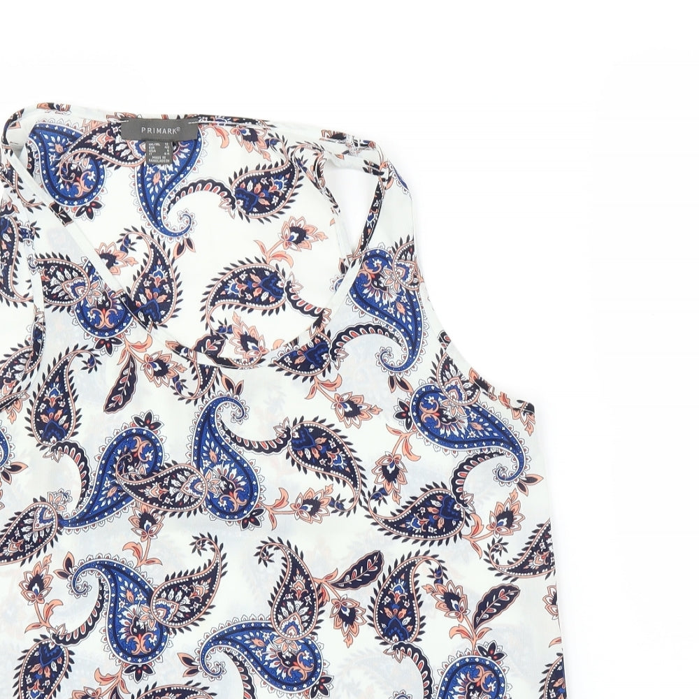Primark Womens White Paisley  Basic Blouse Size 12