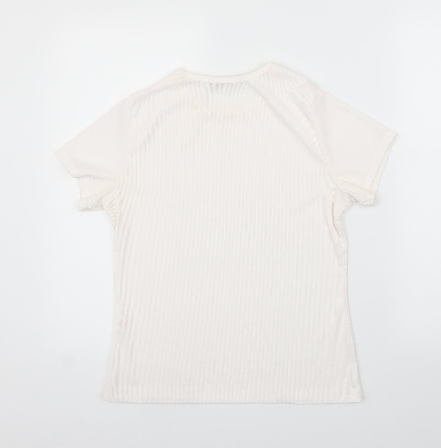 Boohoo Womens White   Basic T-Shirt Size 14