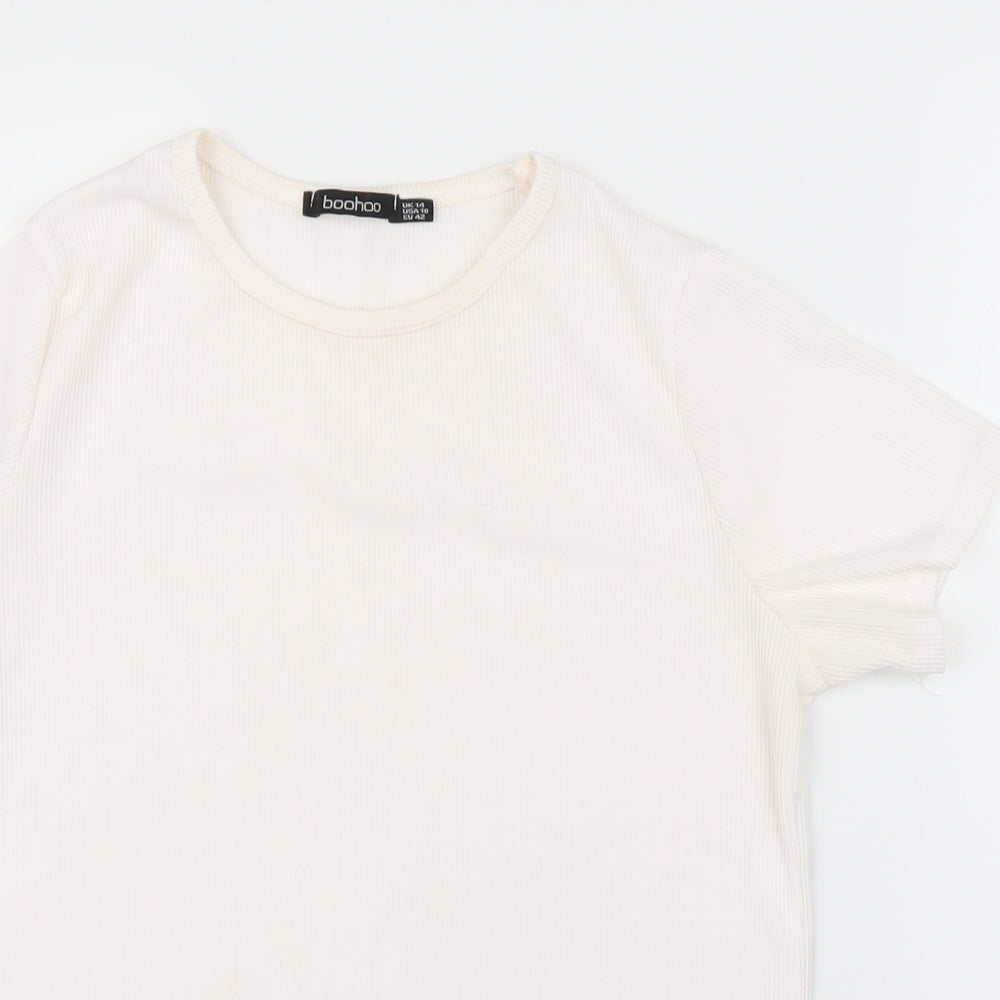 Boohoo Womens White   Basic T-Shirt Size 14