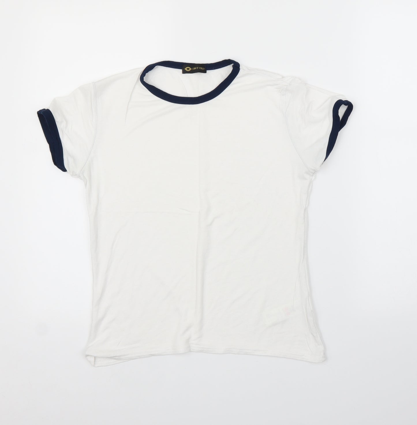 I SAW IT FIRST Womens White   Ringer T-Shirt Size M