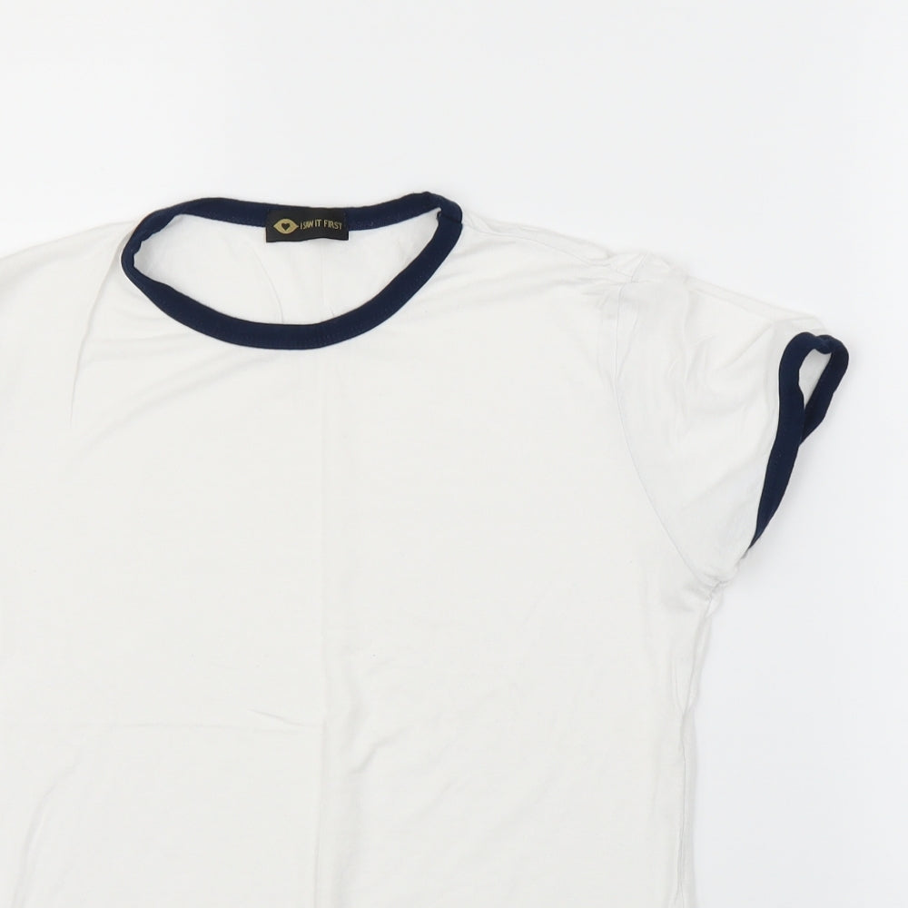 I SAW IT FIRST Womens White   Ringer T-Shirt Size M