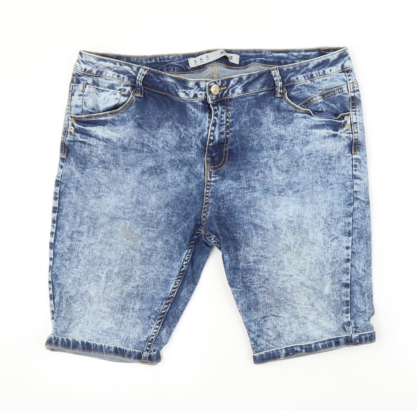 Primark Womens Blue  Denim Boyfriend Shorts Size 16
