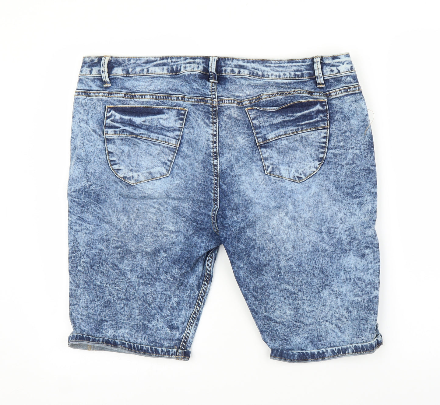 Primark Womens Blue  Denim Boyfriend Shorts Size 16