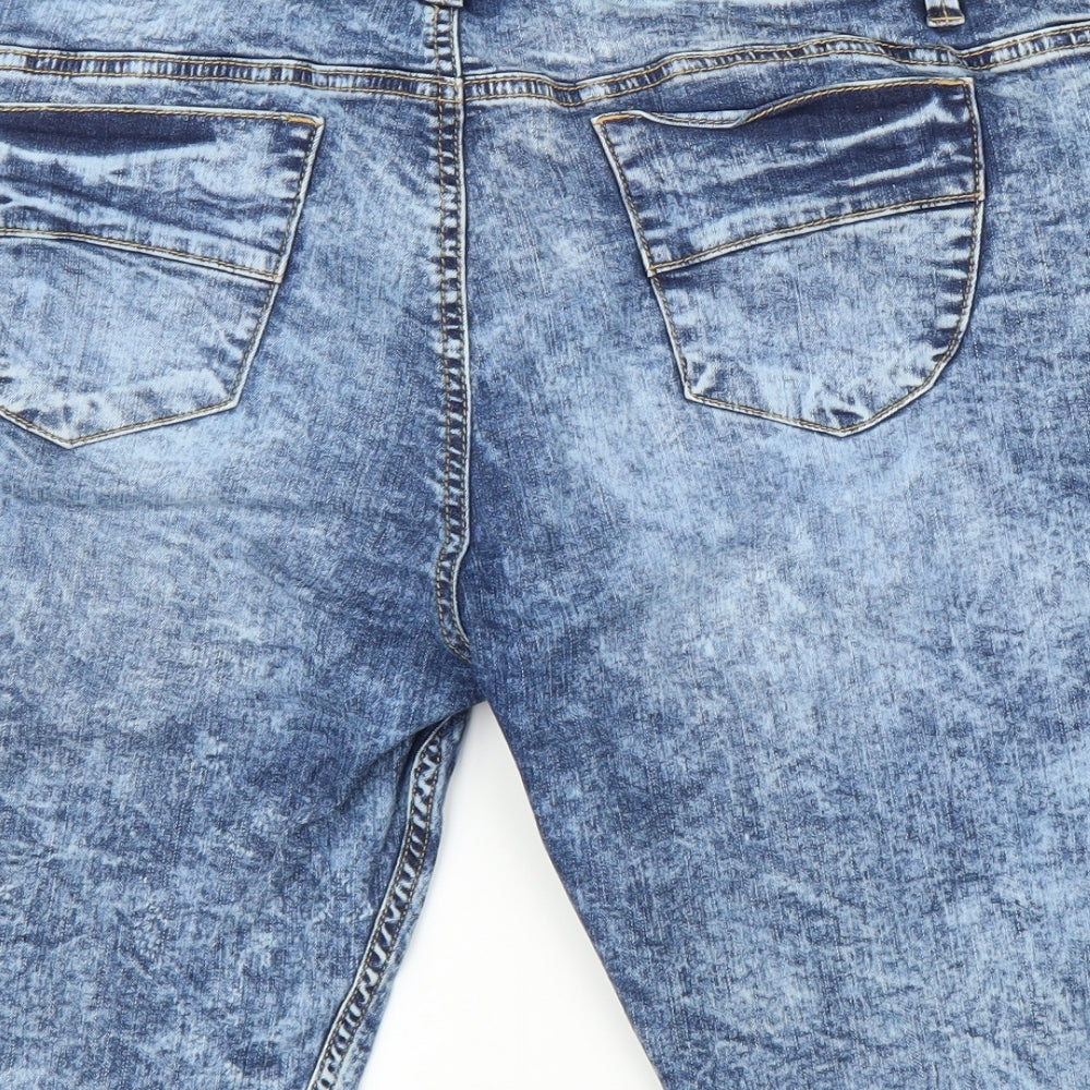 Primark Womens Blue  Denim Boyfriend Shorts Size 16