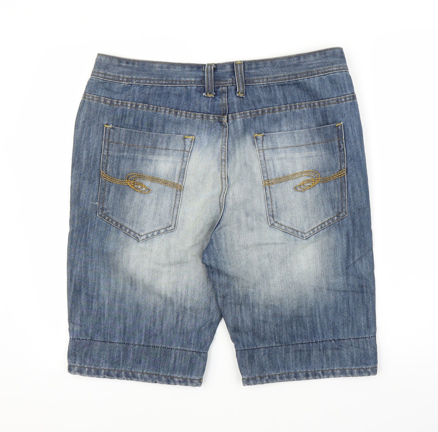 Threadbare Mens Blue  Denim Cropped Jeans Size 34 in  - Shorts