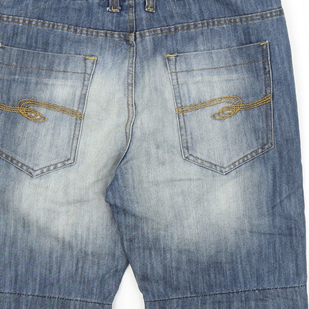 Threadbare Mens Blue  Denim Cropped Jeans Size 34 in  - Shorts
