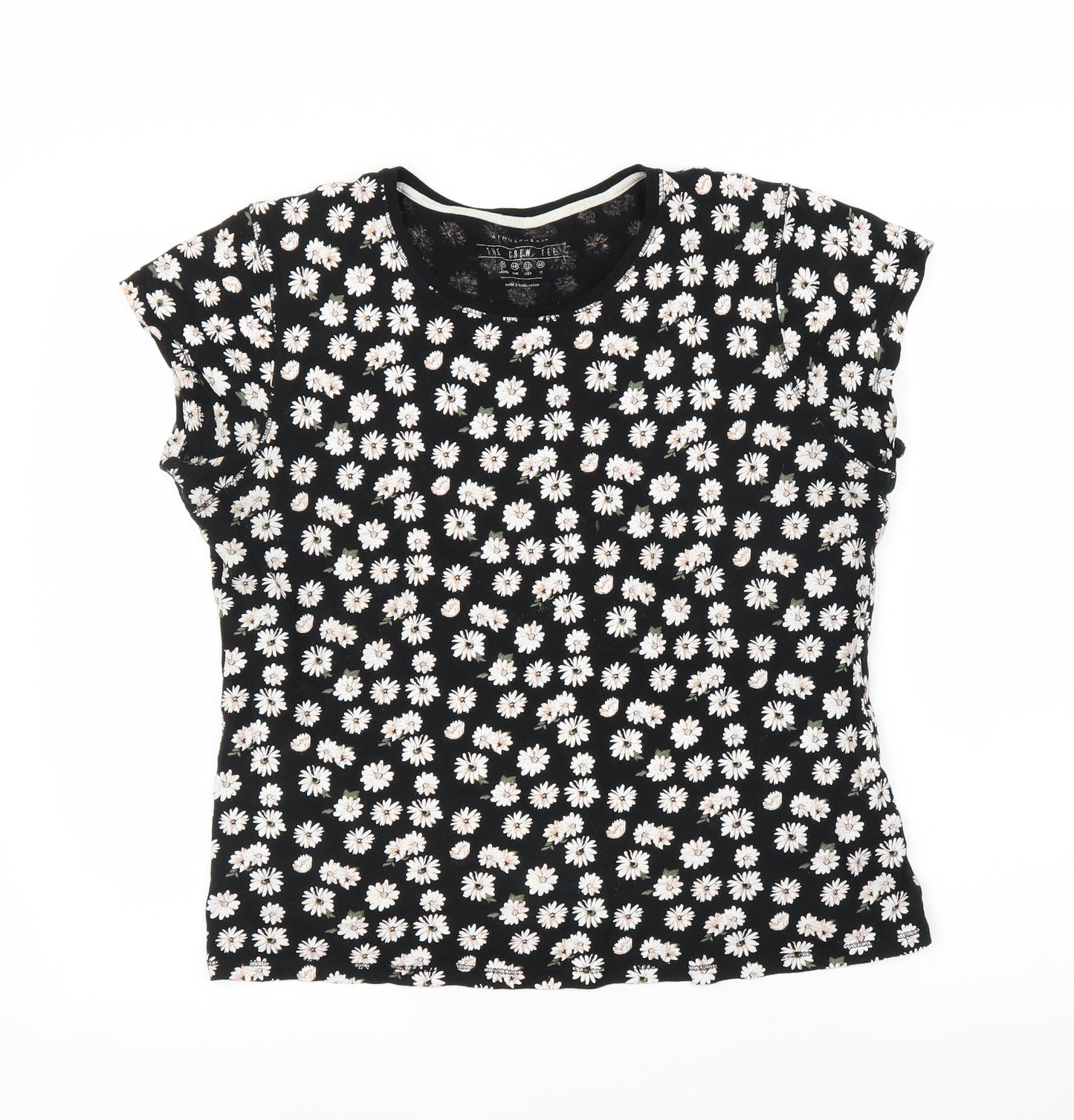 Primark Womens Black Floral  Basic T-Shirt Size 16