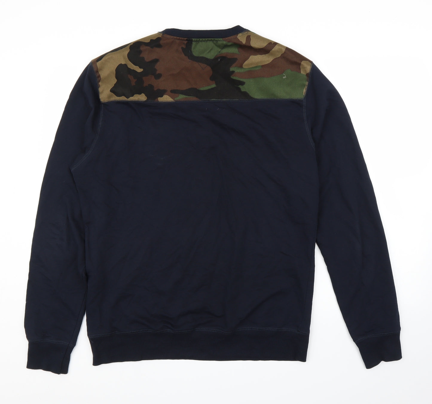 Asylum Mens Blue Camouflage  Pullover Sweatshirt Size L