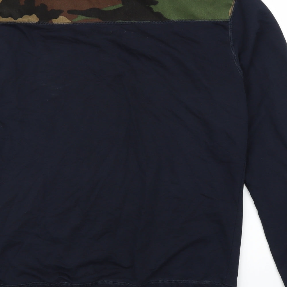 Asylum Mens Blue Camouflage  Pullover Sweatshirt Size L