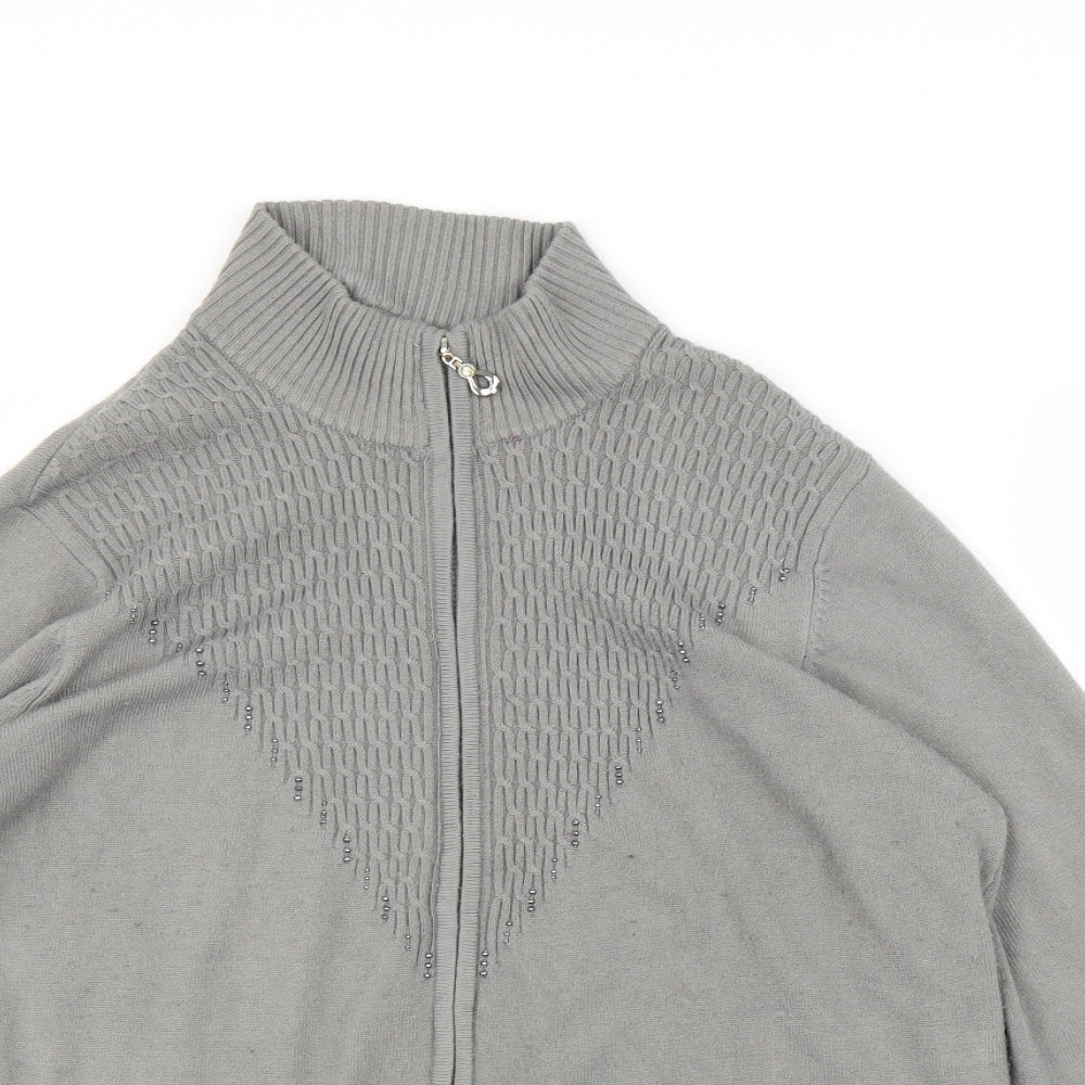 Eliane Womens Grey   Full Zip Jumper Size XL