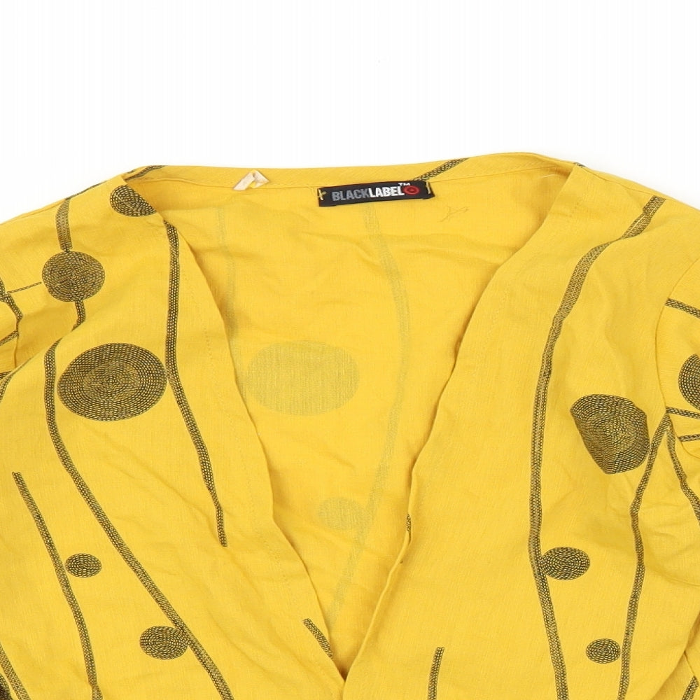 Black Label Womens Yellow   Cardigan Jumper Size S