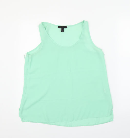 Front view of Primark women’s green basic blouse, size UK 12