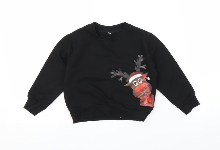 Preworn Baby Black   Pullover Jumper Size 18-24 Months  - Christmas