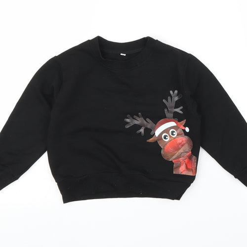Preworn Baby Black   Pullover Jumper Size 18-24 Months  - Christmas