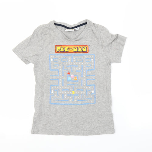 PacMan Boys Grey   Basic T-Shirt Size 7-8 Years  - PacMan