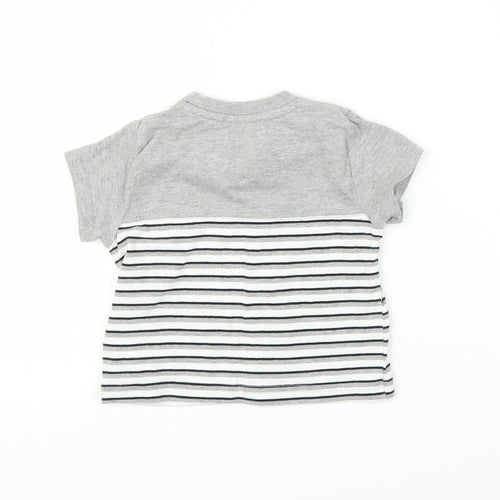 Firetrap Boys Grey Striped  Basic T-Shirt Size 0-3 Months