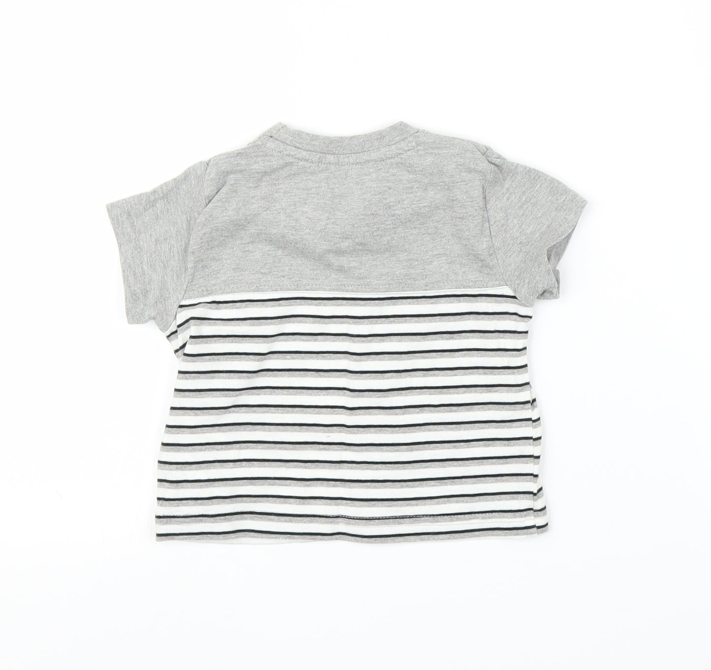 Firetrap Boys Grey Striped  Basic T-Shirt Size 0-3 Months