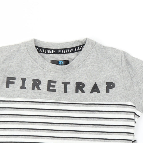 Firetrap Boys Grey Striped  Basic T-Shirt Size 0-3 Months