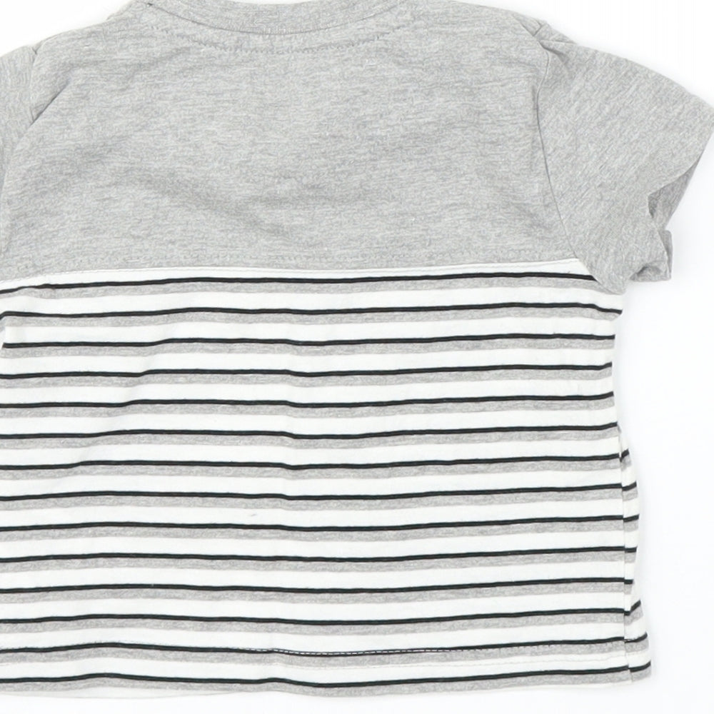 Firetrap Boys Grey Striped  Basic T-Shirt Size 0-3 Months