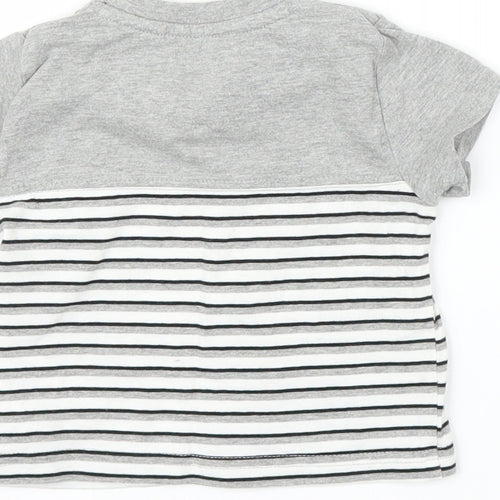Firetrap Boys Grey Striped  Basic T-Shirt Size 0-3 Months