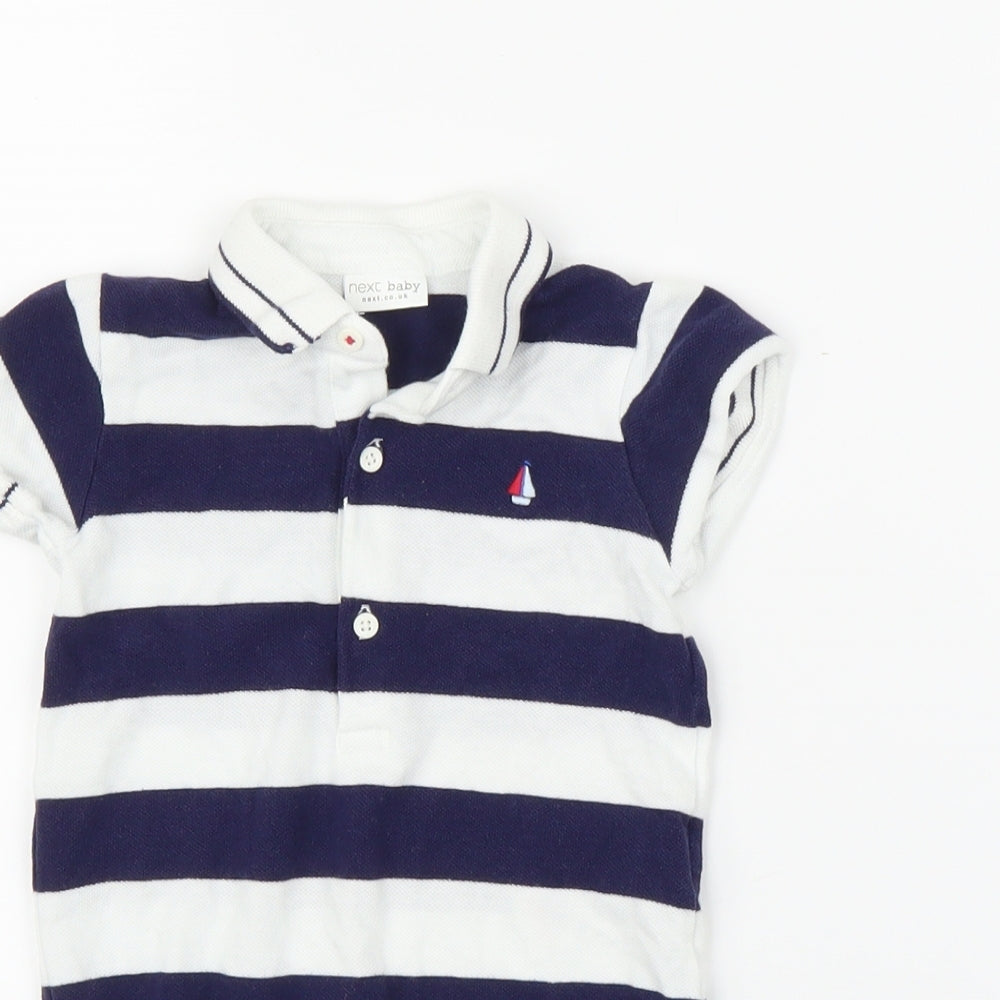 NEXT Baby Blue Striped  Babygrow One-Piece Size 6-9 Months