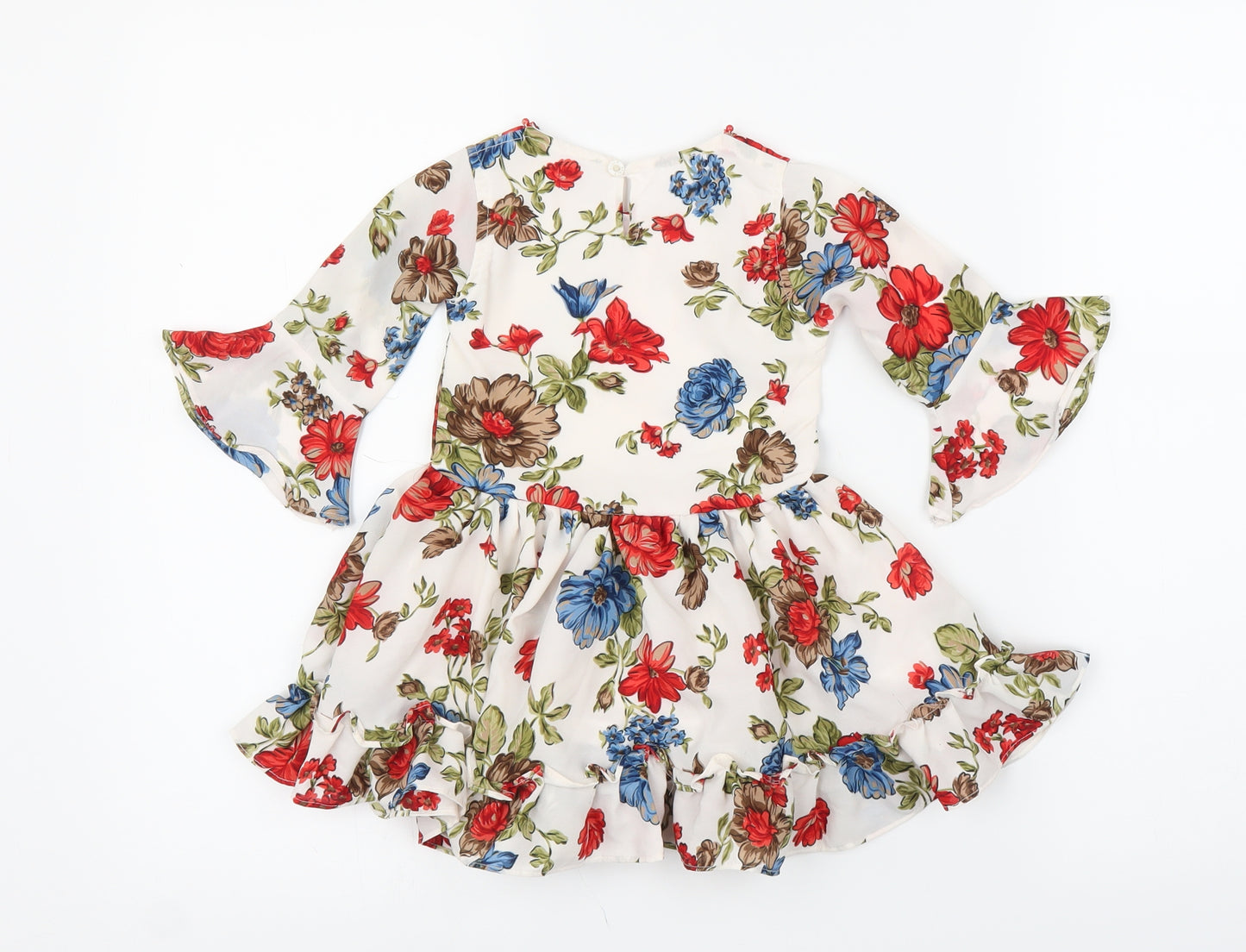 Baby Girls White Floral  A-Line  Size 18 Months