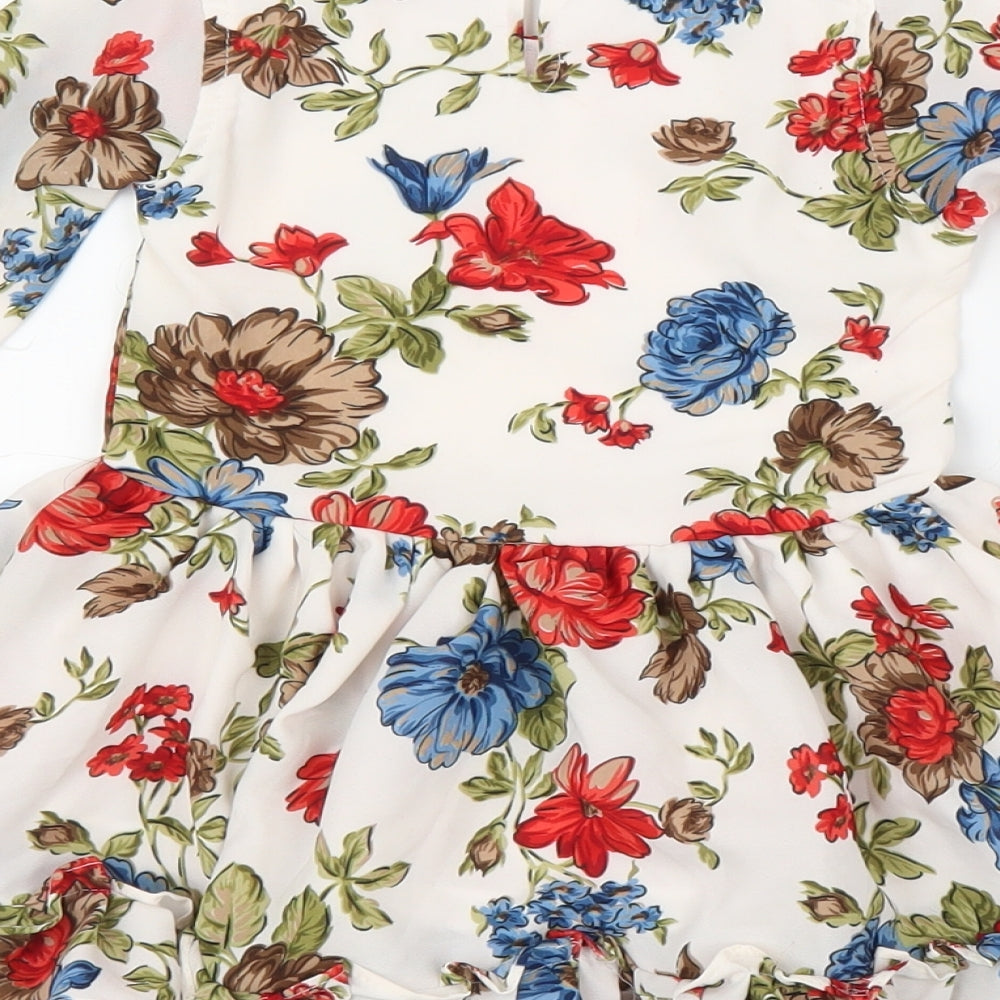 Baby Girls White Floral  A-Line  Size 18 Months
