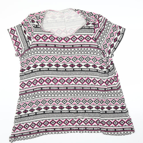 George Womens Pink Geometric  Tunic T-Shirt Size 24
