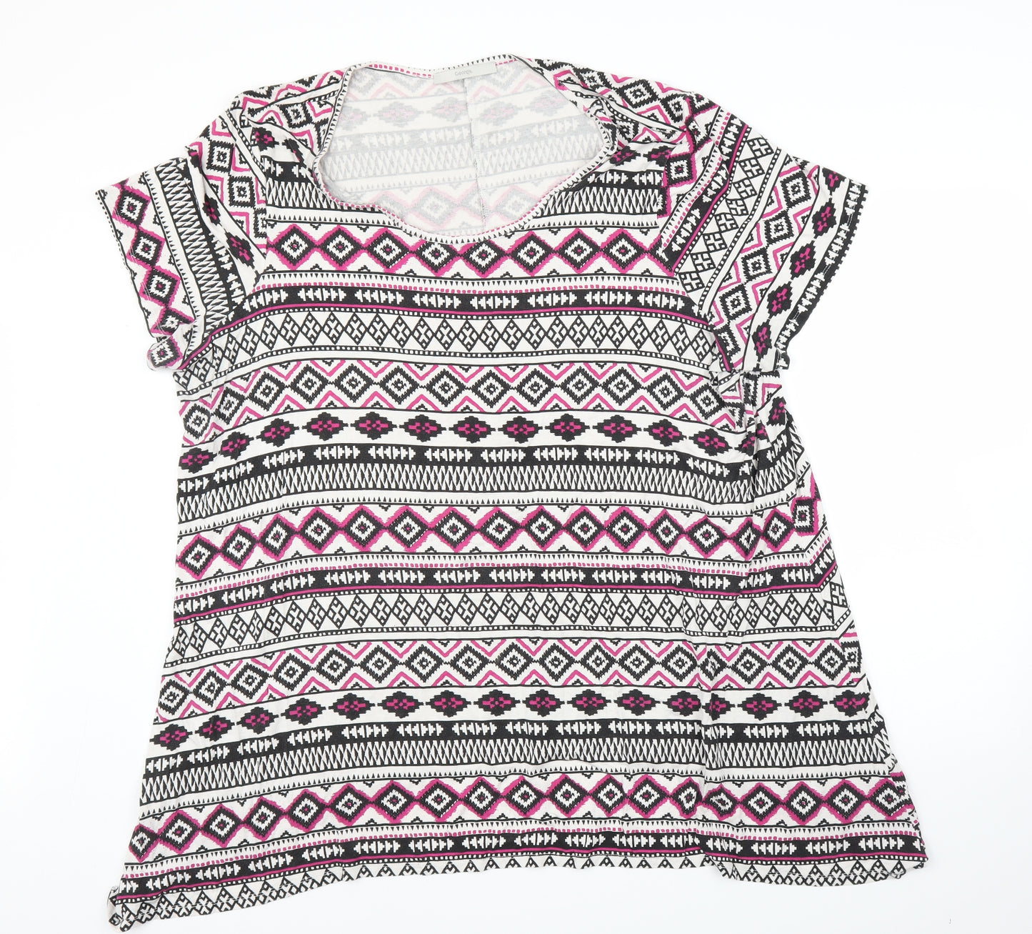 George Womens Pink Geometric  Tunic T-Shirt Size 24