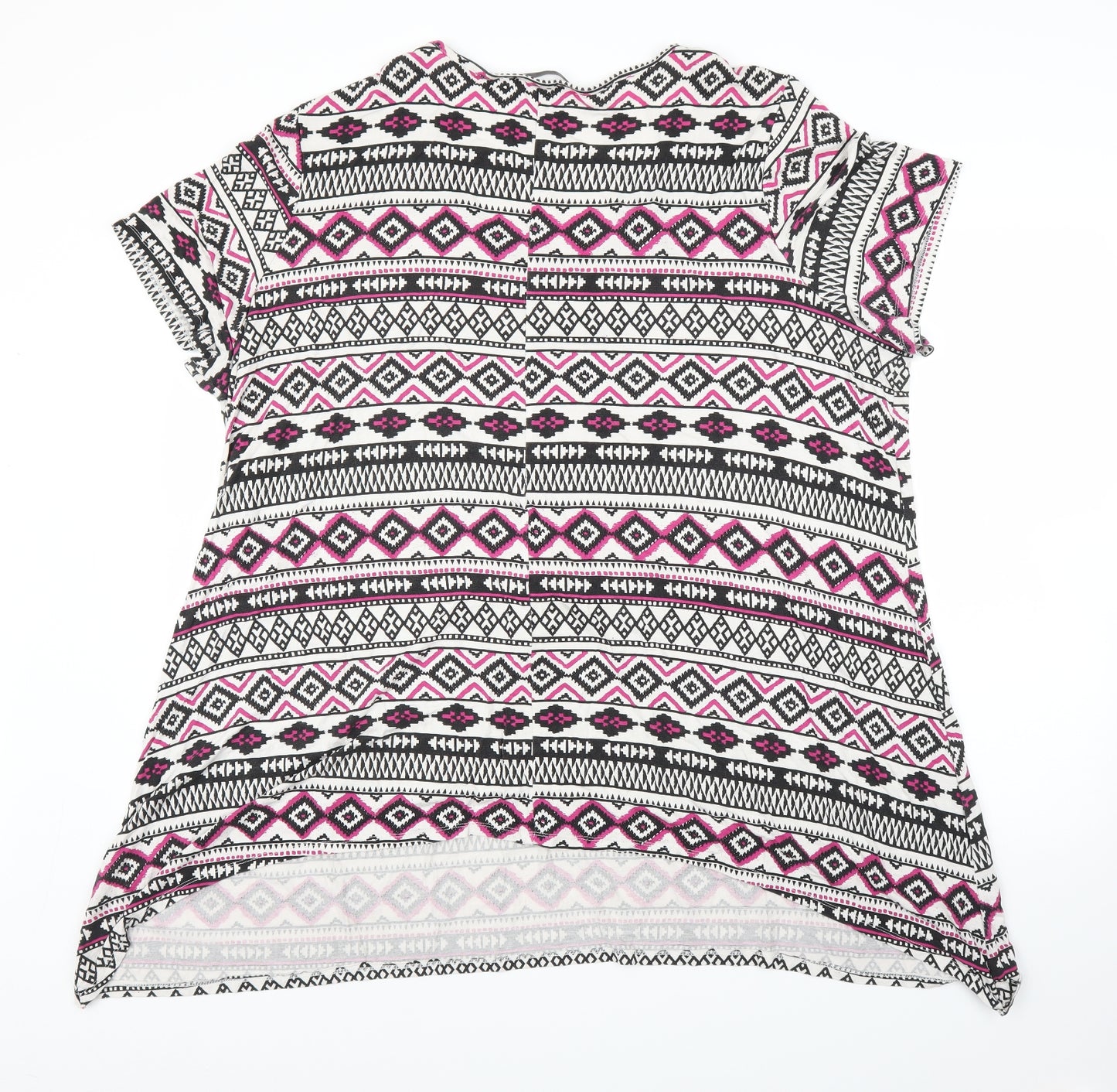 George Womens Pink Geometric  Tunic T-Shirt Size 24
