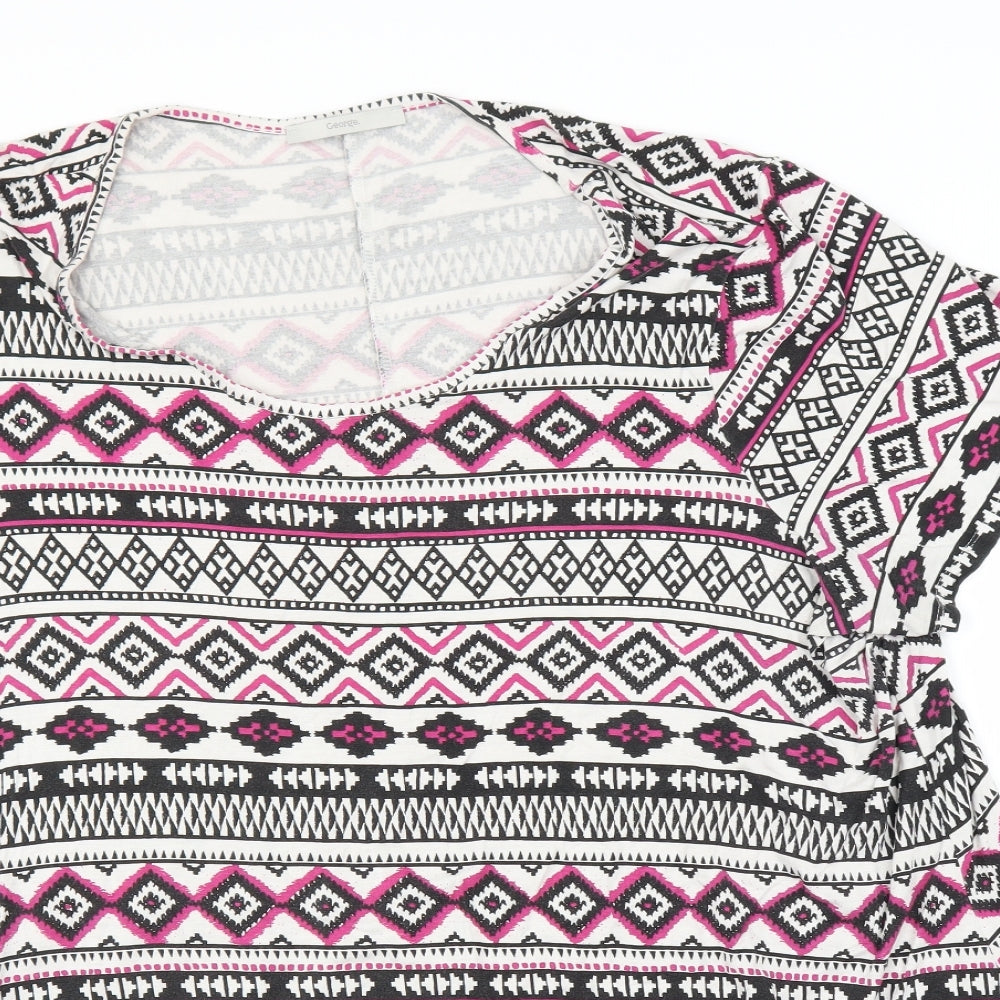 George Womens Pink Geometric  Tunic T-Shirt Size 24