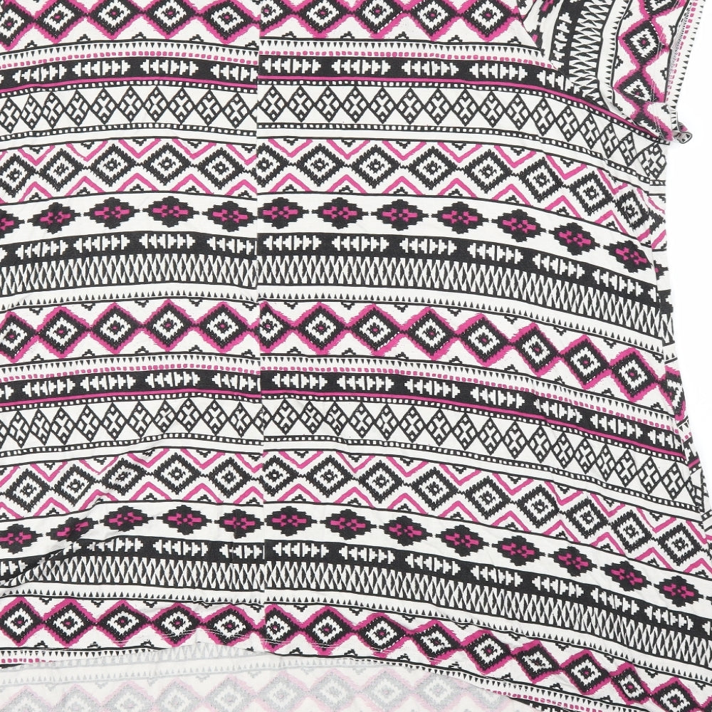 George Womens Pink Geometric  Tunic T-Shirt Size 24