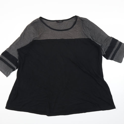Yours Womens Black   Tunic T-Shirt Size 26