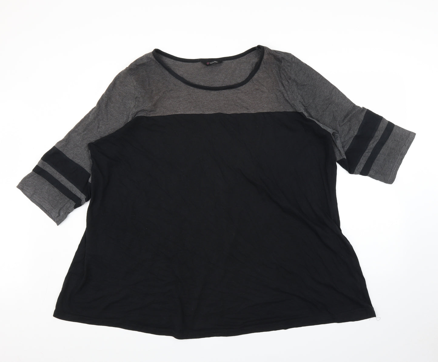Yours Womens Black   Tunic T-Shirt Size 26