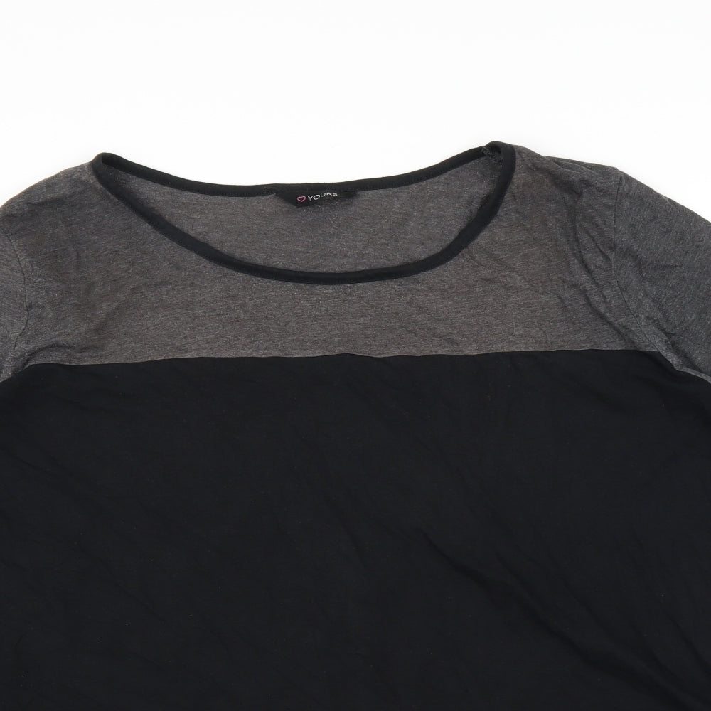 Yours Womens Black   Tunic T-Shirt Size 26