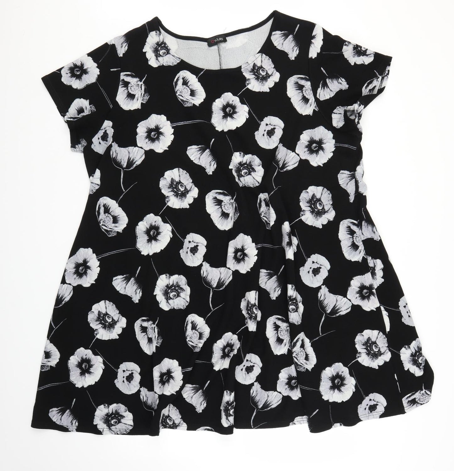 Yours Womens Black Floral  A-Line  Size 26
