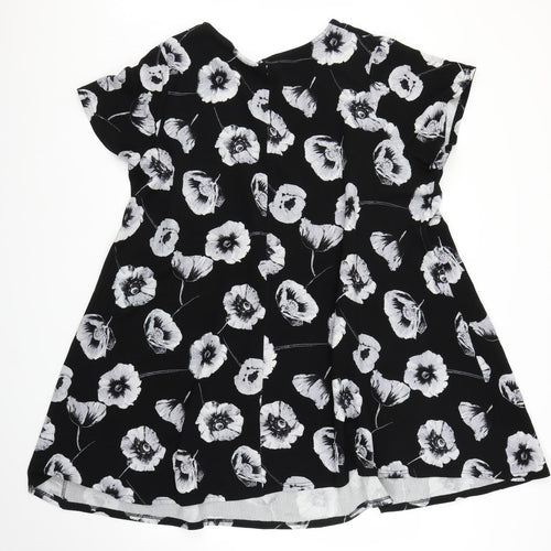 Yours Womens Black Floral  A-Line  Size 26