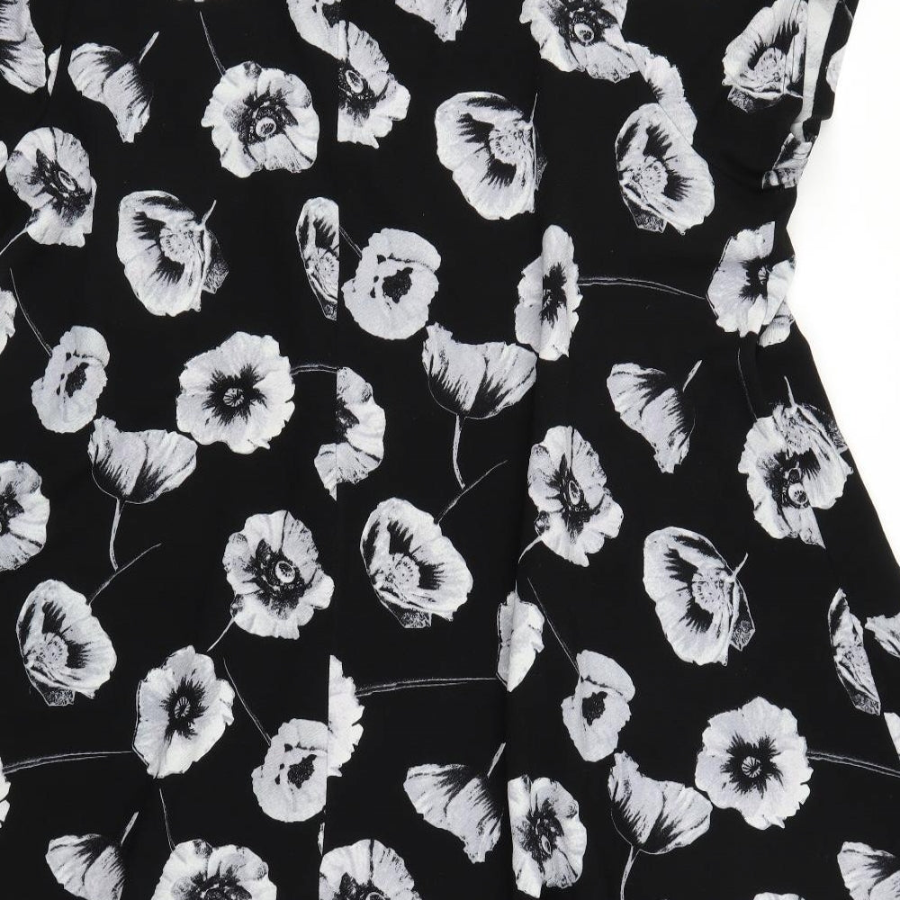 Yours Womens Black Floral  A-Line  Size 26