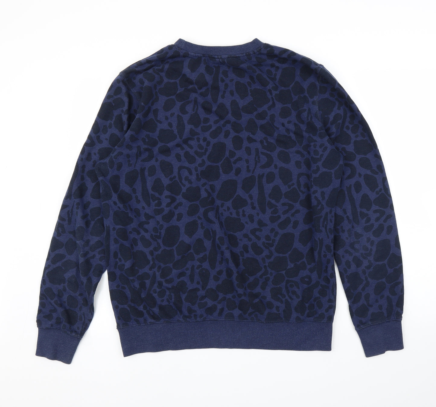 H&M Womens Blue Animal Print  Pullover Jumper Size L  - Leopard print