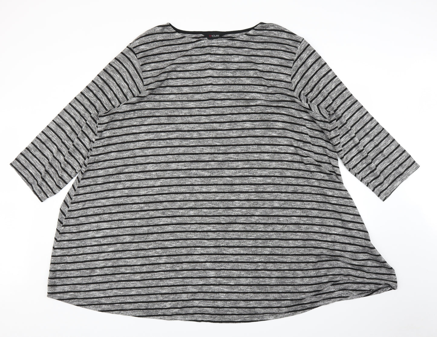 Yours Womens Grey Striped  Tunic Blouse Size 26