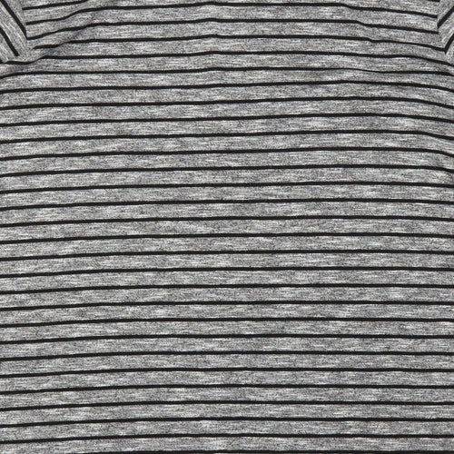 Yours Womens Grey Striped  Tunic Blouse Size 26