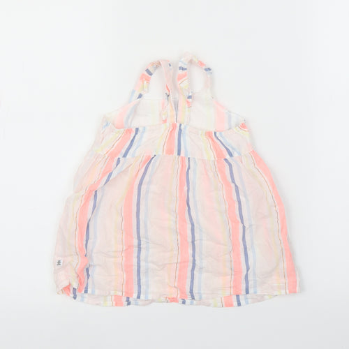 Woolies Babes Girls White Striped  A-Line  Size 12-18 Months