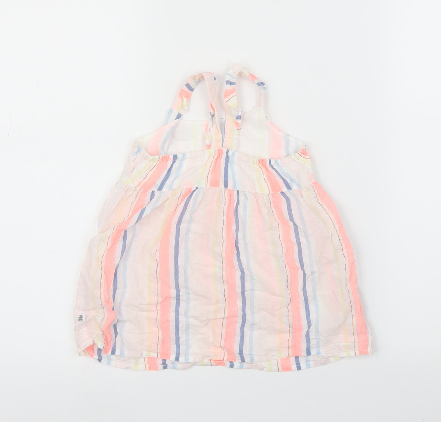 Woolies Babes Girls White Striped  A-Line  Size 12-18 Months