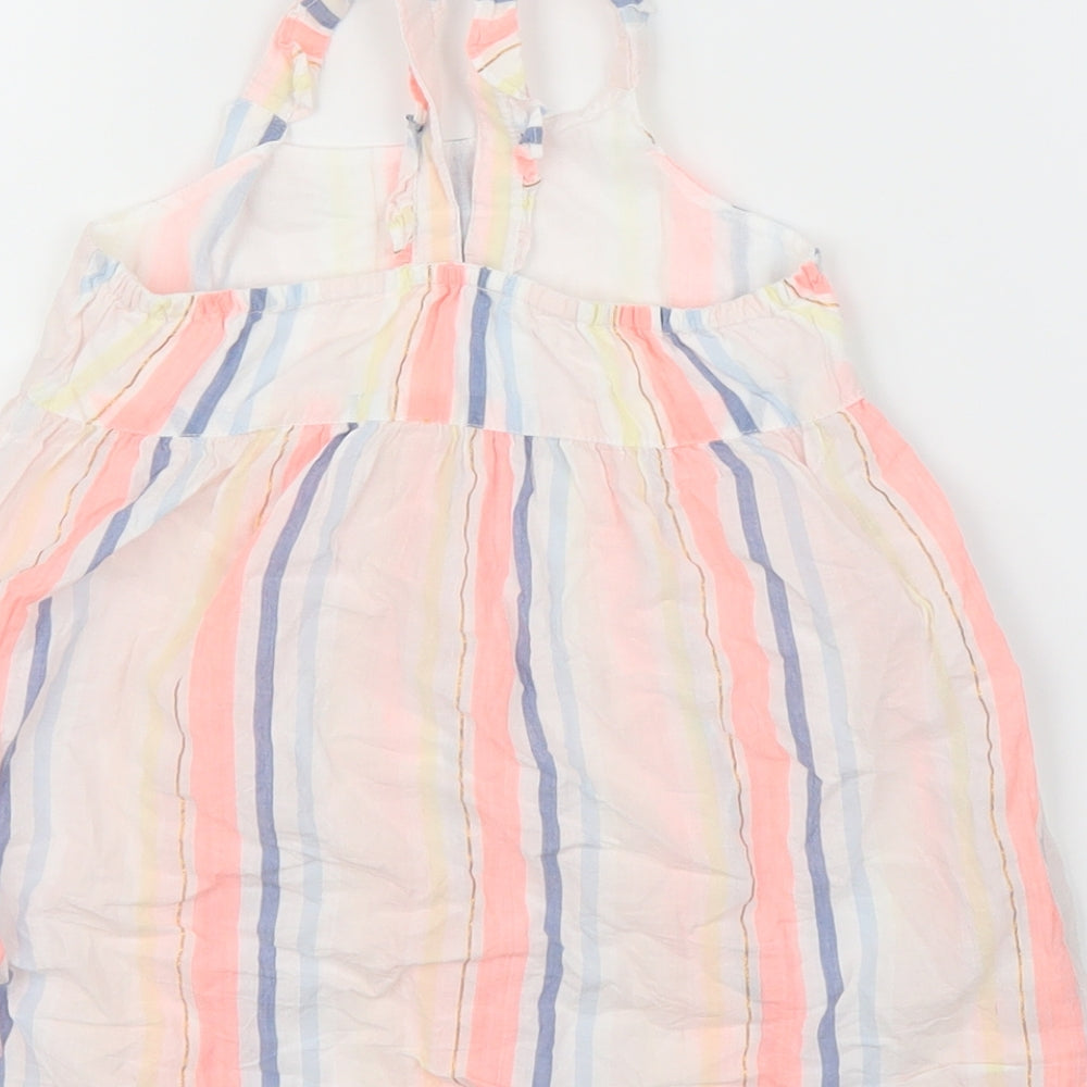 Woolies Babes Girls White Striped  A-Line  Size 12-18 Months