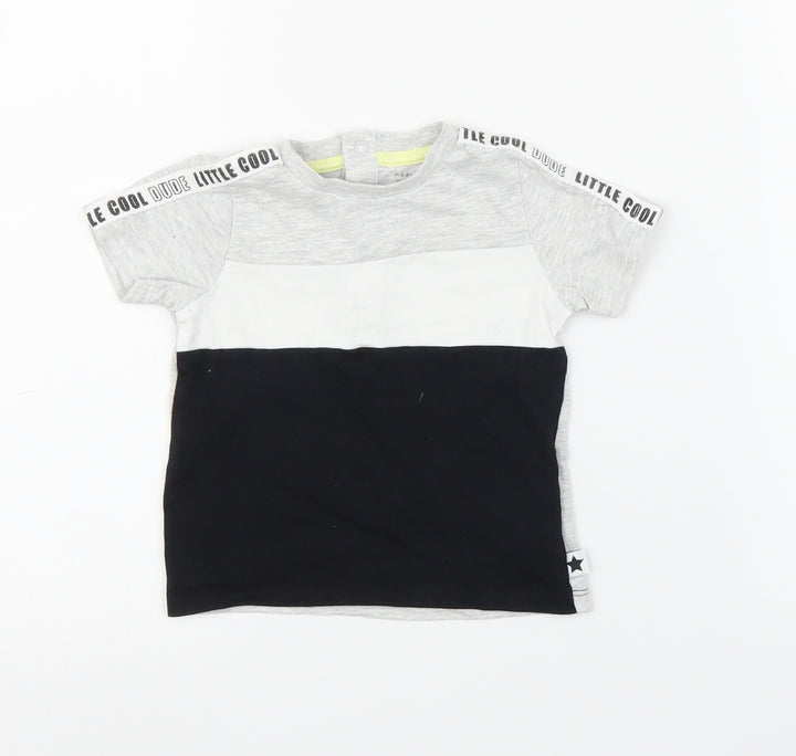 F&F Boys Grey   Basic T-Shirt Size 6-9 Months