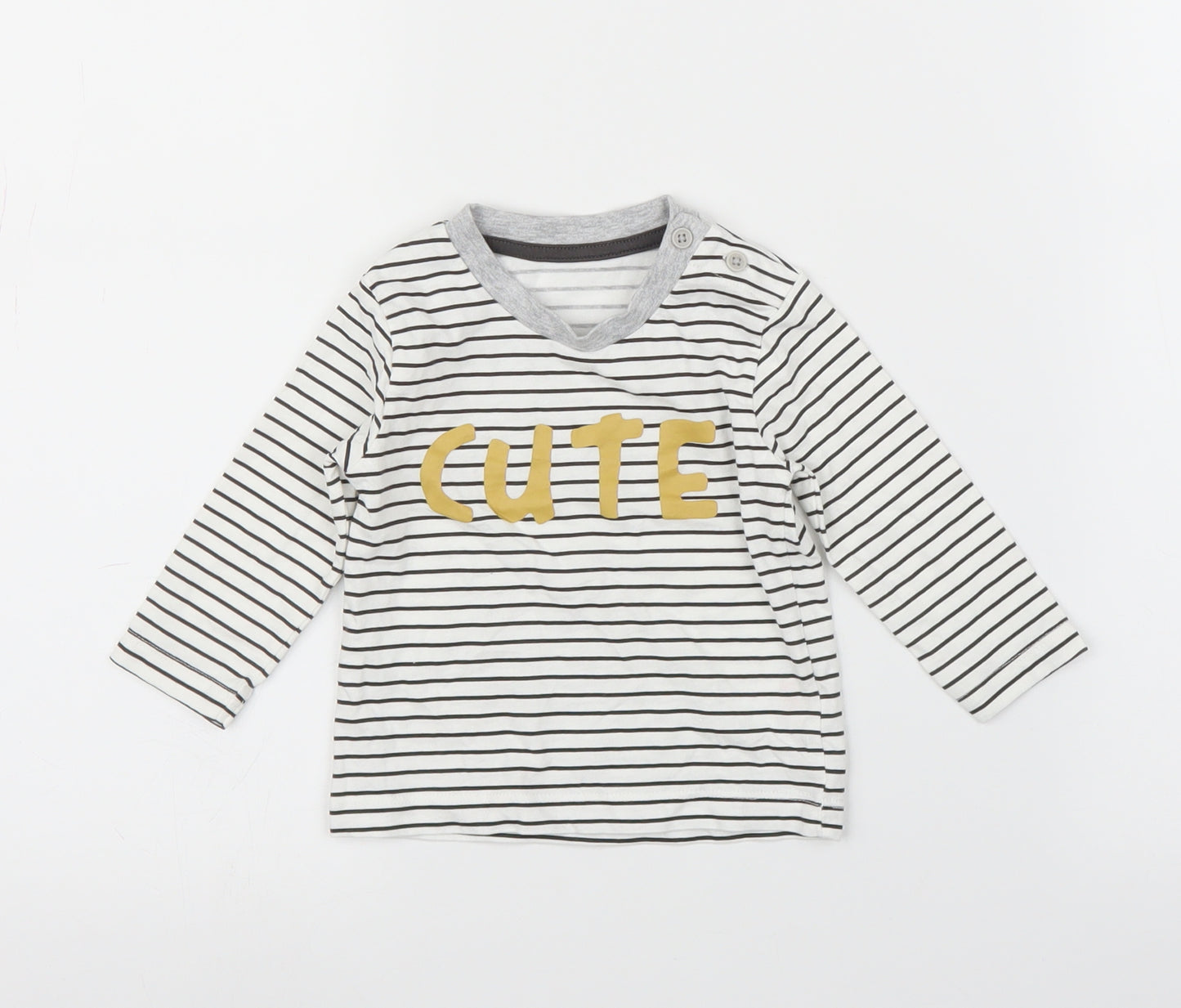 Matalan Baby White Striped  Basic T-Shirt Size 3-6 Months