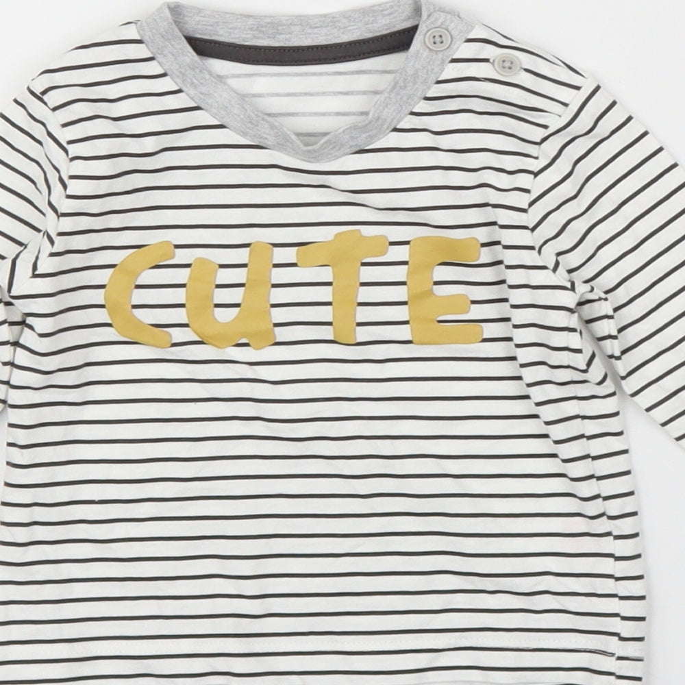 Matalan Baby White Striped  Basic T-Shirt Size 3-6 Months