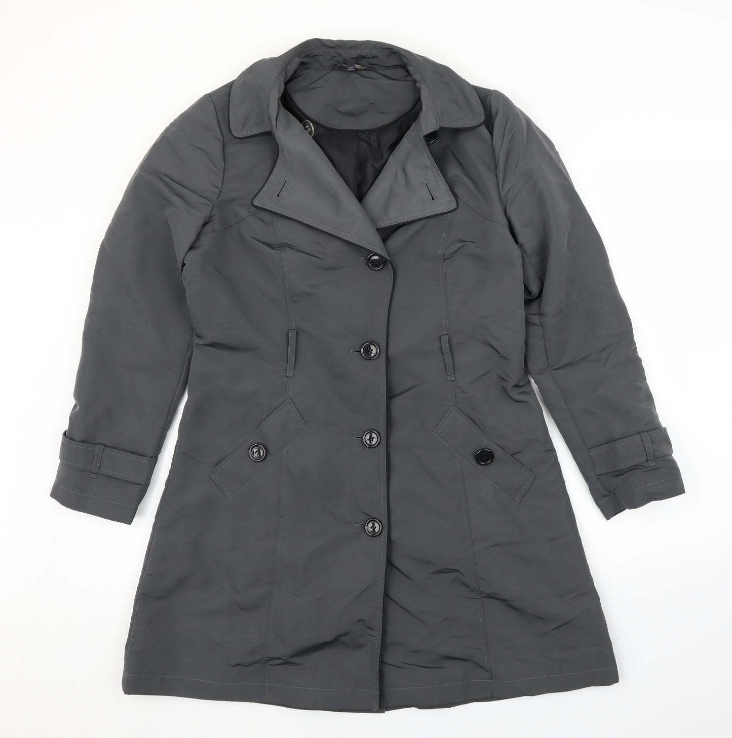 M&S Womens Grey   Pea Coat Coat Size 12