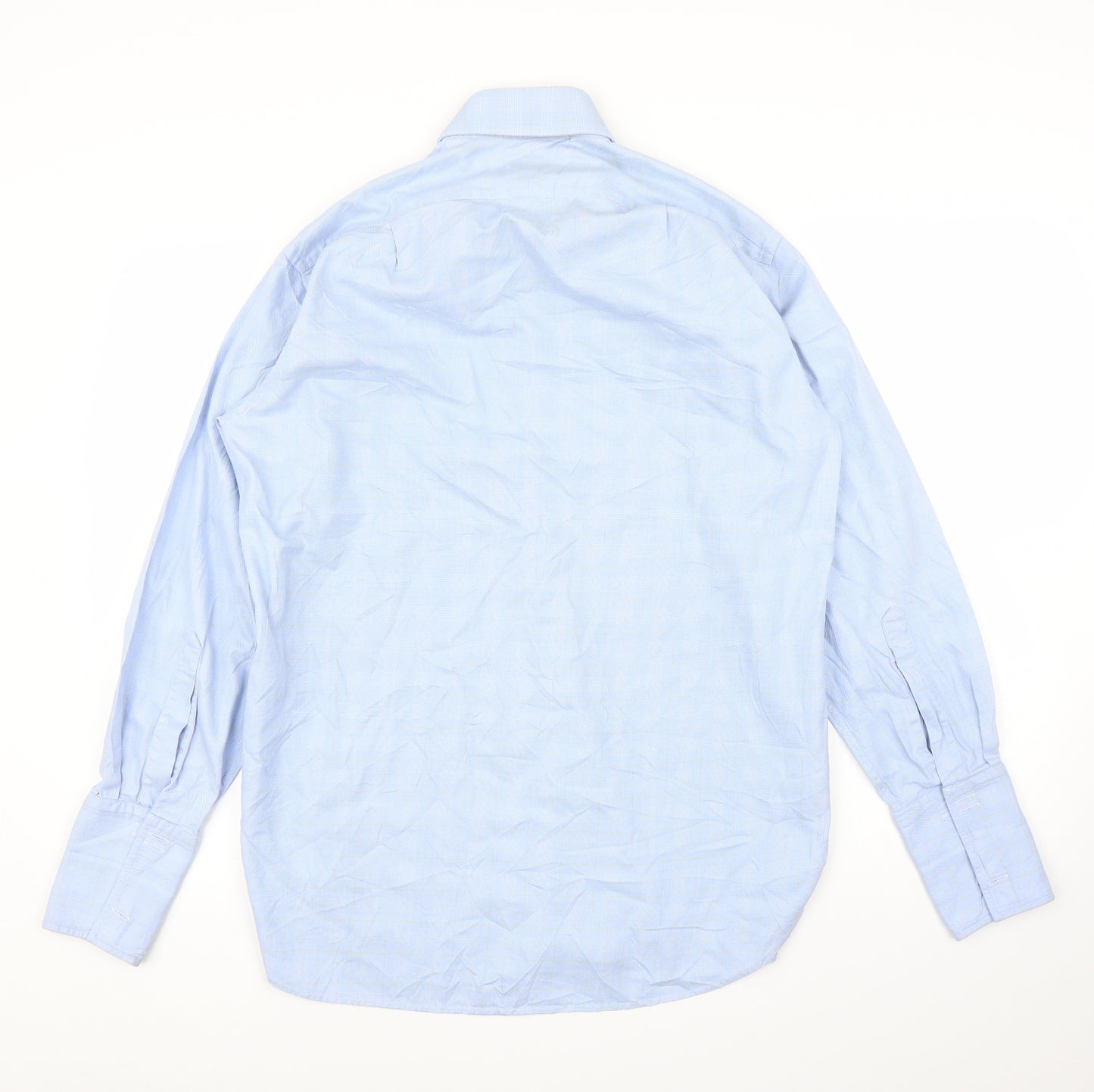 Charles Tyrwhitt Mens Blue Plaid   Button-Up Size 15.5